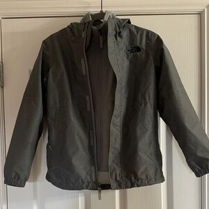 The North Face Kids Light Gray Fleece Jacket with Shell